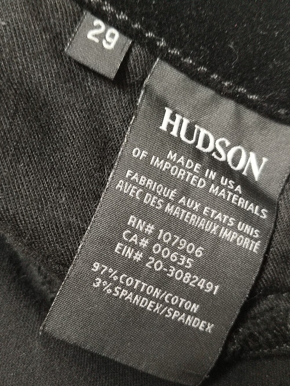 Hudson Drew Mid-rise Boot Cut Black Velvet Flared Pants Women's 29 Quiet Luxury - Picture 6 of 8